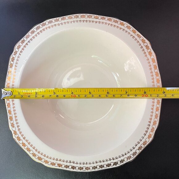 Vintage ALFRED MEAKIN Gold Crown Semi-porcelain serving bowl 18K Gold - Picture 6 of 11